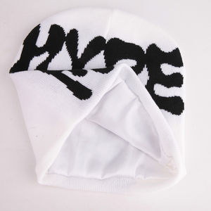 Gorro de satén con logotipo de Jacquard personalizado al por mayor, tejido de poliéster/algodón forrado 3D con imagen bordada unisex - Product Image 3