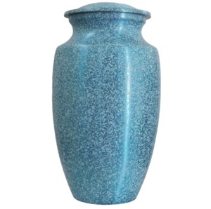 โกศเผาศพอลูมิเนียมคลาสสิกสำหรับผู้ใหญ่ด้วยหินอ่อนสีฟ้าสำเร็จรูปโกศโลหะสำหรับขี้เถ้าของมนุษย์ - Product Image 1