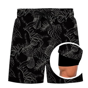 Vente en gros de shorts personnalisés pour hommes shorts de plage imprimés par sublimation shorts de bain shorts de bain mode 2 en 1 - Product Image 1