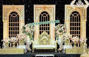 Decoración de Escenario para Bodas con Temática de Castillo Grande, Estilo Jharokha, Marco Blanco para Ceremonias de Compromiso, Decoración de Escenario Estilo Italiano - Product Image 6