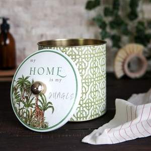 Mango de perilla de recipiente de Metal redondo de jungla Tropical de 2.1L 140x150mm-un exuberante paraíso de la naturaleza y la vida silvestre para contenedor de almacenamiento de alimentos - Product Image 3