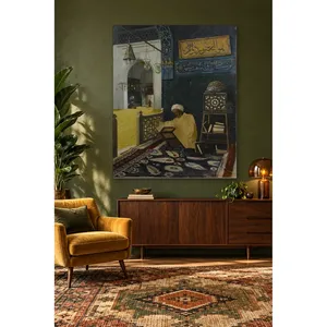 Fida Osman Hamdi Bey Hodja lisant le Coran dans une mosquée, impression sur toile - Product Image 3