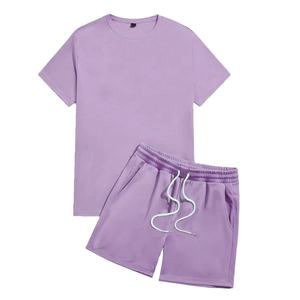 Conjunto de Pantalones Cortos de Algodón con Logotipo Personalizado Unisex, Conjunto Moderno, Nueva Llegada, Conjunto Deportivo Personalizado para Hombre, Talla Grande, Sudadera Corta y Pantalones Jogger - Product Image 1