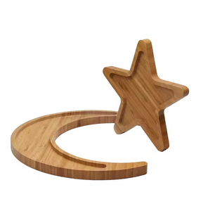 Vajilla de Luna y estrella de madera bandeja para servir fiesta para desayuno cena postre accesorios de pastelería - Product Image 5
