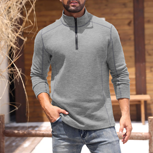 Sweat-shirts de sport pour hommes, col montant, fermeture éclair, manches longues, de haute qualité, avec logo personnalisé, pour la course à pied, le streetwear, les activités sportives et la salle de sport - Product Image 6