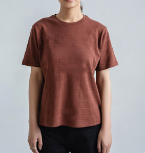 Camiseta de Manga Corta para Mujer, Estilo Color Block, 220g, Talla Grande, Rayas, Secado Rápido, Transpirable, 100% Algodón, Personalizable, Venta al Por Mayor de Fábrica - Product Image 5