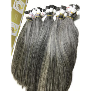 Cheveux humains vierges à cuticule alignée de 24 '', matière première non traitée, gris naturel, tendance chaude, couleur européenne super double naturelle - Product Image 3
