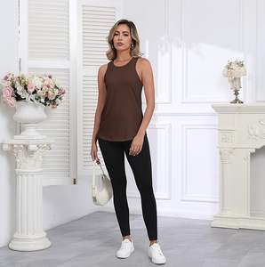 Women's Summer Casual Sleeveless Tank <b>Tops</b> Crew Neck Loose Fit Knitted Tunic Shirt with <b>Feather</b> Decoration Breathable Front Logo - Product Image 3