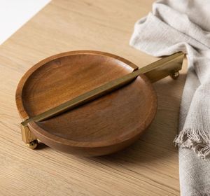 100% sécurité alimentaire nouveau Design Style arabe en bois métal chocolat Dessert plateau de service bol plateaux décoratifs pour Ramadan Diwali - Product Image 1