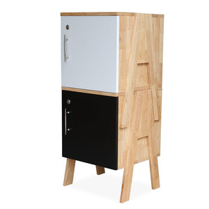 Ensemble de 2 casiers de rangement personnels empilables et verrouillables 40x40x72cm en bois de caoutchouc TCN68042 - Product Image 1