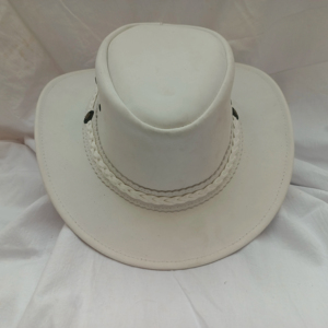 Chapeau de cowboy en cuir blanc de qualité supérieure, vente en gros, chapeau western en cuir véritable avec œillets de ventilation, chapeau de ranch western, chapeau de mode pour l'extérieur - Product Image 3