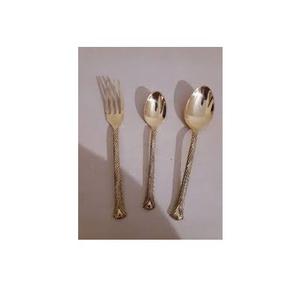 Cuillère en laiton de haute qualité en forme de feuille poignée de conception différente cuillère en laiton et nouveau design prix de gros - Product Image 6