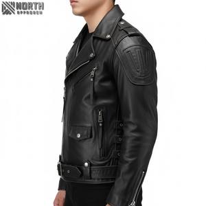 Chaqueta Bomber de Cuero Premium 100% Original, Chaqueta de Piloto de Carreras de Alta Calidad, Personalizada OEM, Camuflaje Frontal, Unisex - Product Image 6