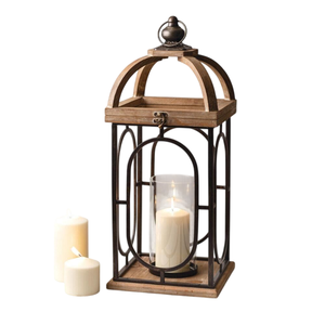 Set of 2 Decorative Vintage Natural <b>Wooden</b> And Glass Candle <b>Lantern</b> for Home Parities & Wedding Decoration <b>Lantern</b> - Product Image 4