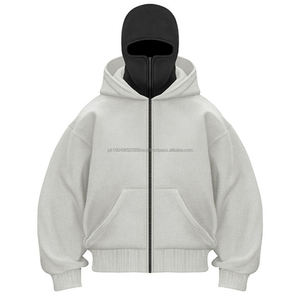 Pasamontañas y Sudaderas con Capucha Ninja con Cremallera, Logotipo Personalizado, Sudaderas de Forro Polar de Moda, Sudaderas con Capucha y Máscara para Hombre, Sudadera con Capucha y Máscara Completa con Cremallera, Shudders Hombre - Product Image 2