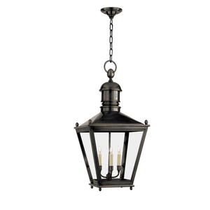 Suspension suspendue en métal 3 lumières en laiton AK en noir fini avec verre et crochet rond supérieur pour la décoration intérieure de la maison - Product Image 1