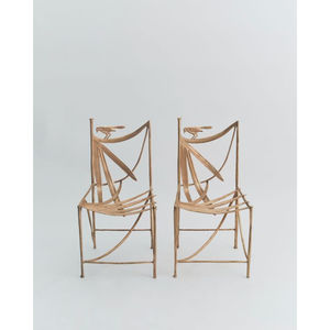 Gingko Leaves Designer High Grade Gold Plated Luxury Quality Metal Made Attractive Look Home Hotel Furniture Set <b>Chairs</b> Supplies - Product Image 4