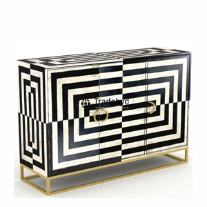 โต๊ะข้างเตียงฝังกระดูกสุดหรูสำหรับตกแต่งห้องนอนพร้อมที่เก็บของและดอกไม้ฝังกระดูกคอนโซล tradebyd - Product Image 5