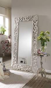 Miroir sur pied décoratif en argent sculpté de qualité supérieure pour la chambre à coucher de luxe, style d'intérieur - Product Image 6