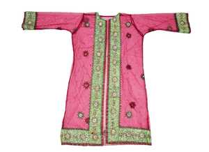 Old Boho Kimono Attractive Embroidered Long Unique Dress for Her Heavy Embroidery with <b>Sequins</b> Beads and Buttons - Product Image 5