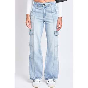 Taille haute Cargo pantalon femmes Multi poche coupe régulière Vintage Streetwear mode bas tactique Baggy femmes pantalons - Product Image 1