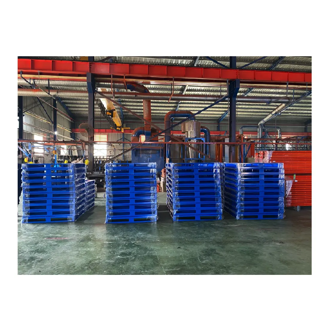 Pallet in acciaio ad alta capacità di carico Pallet Multi-livello con rivestimento in polvere per verniciatura Stack di stoccaggio in metallo magazzino logistico
