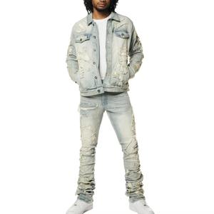 Conjunto de Chaqueta y Jeans de Diferentes Colores para Hombre, Traje de Dos Piezas de Alta Calidad, Nueva Moda 2025, Conjuntos de Jeans de Estilo Urbano para Hombre - Product Image 1