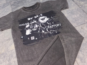 T-shirt unisexe personnalisé tendance, coupe oversize, en polyester/coton, avec motif délavé à l'acide, style vintage, décontracté pour l'été, très vendu - Product Image 3