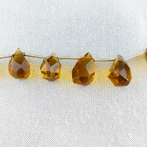 Cuentas trenzadas en forma de pera, piedras preciosas de citrino Natural, 8 pulgadas de largo, para hacer joyas, abalorios de piedra de nacimiento - Product Image 5