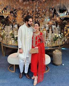 Nouveau concepteur vêtements de fête de mariage de haute qualité lourd Georgette entièrement fil broderie travail haut et Palazzo avec Dupatta - Product Image 5