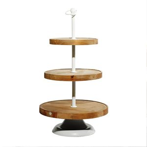 Top selling <b>3</b>-<b>Tier</b> Modern Wooden And Metal round <b>Cake</b> <b>Stand</b> Detachable Professional and Romantic Handmade - Product Image 4