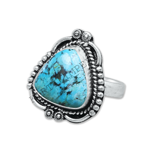 Gran oferta exquisita Plata de Ley 925 pura con forma de pera crisocola Natural, piedras preciosas, anillos de diseño Simple, vendedor de joyería fina - Product Image 1