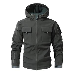 OEM Waterproof Unisex Soft Shell Winter <b>Jacket</b> Removable Hood Lightweight <b>Hiking</b> Windproof Zipper Camping Coat - Product Image 3