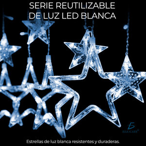 2.5m LED Star <b>String</b> Lights IP65 Christmas Decoration with Plastic PVC Copper Lamps for <b>Garden</b> and Warehouse Use - Product Image 4