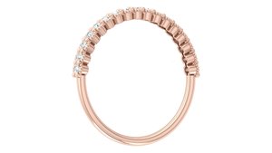 Wholesale 14K Rose Gold Lab Grown Diamond Wedding Band <b>Ring</b> VVS Clarity Faceted Diamond <b>Pearl</b> Inlay Fine Jewelry for Women - Product Image 4