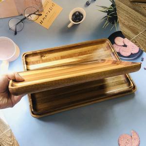 VITRAPRO T-V002 nouveau Design Rectangle bois d'acacia matériau écologique table nourriture petit déjeuner plateau de service artisanat en gros - Product Image 3