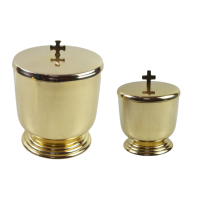 Calice d'aspect massif avec Ciboire pour la maison Fournitures de produits d'église Plaqué or Rond Design unique Ensemble de ciboire en métal Cadeaux