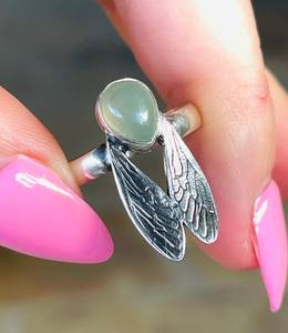 Bague en pierres précieuses Prehnite 925 bague en argent Sterling pour femme bijoux faits à la main bague de fiançailles pour fiancée bijoux mignons - Product Image 5