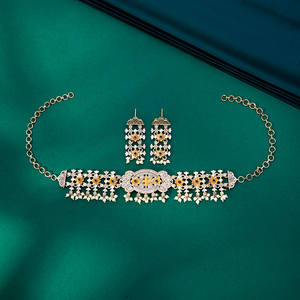 Impresionante y exclusiva colección de collar de Gargantilla oxidada impecable con dos tonos chapados - Product Image 2