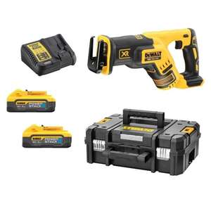 Para sierra recíproca compacta sin escobillas Dewalt 18V XR con 2 baterías POWERSTACK de 5AH - Product Image 1