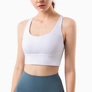 Custom Wholesale Womens Sleeveless Fitness Crop <b>Top</b> Breathable Soft <b>Racerback</b> Sports Tank <b>Tops</b> with Pads - Product Image 2