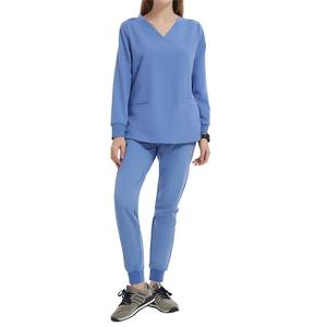 OEM ODM Ensemble d'uniformes d'infirmières hospitalières et médicales Nouveau haut à manches courtes imprimé Spandex XL Fine Raw Surgical - Product Image 1