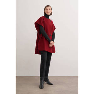 Women's Plus Size Hooded Woolen <b>Vest</b> Coat with Embroidery - Product Image 3