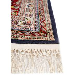 Tapis en soie noué à la main Gulmarg Blue Pae-5521, tapis décoratif floral pour la maison - Product Image 4