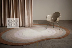 Tapis en laine de Nouvelle-Zélande 100% fait à la main de haute qualité en forme de rein Design ombragé taille personnalisée pour la maison sol salle à manger salon - Product Image 3