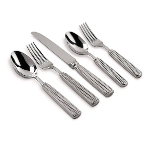 Cuchara de postre de acero inoxidable, juego de cucharas de postre PARA CENA, apto para lavavajillas, diseño de flores martilladas reales, manualidades con mango - Product Image 3