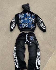 ชุดวอร์มทรงบ็อกซี่ผ้าฝ้าย 100% สกรีนลายเต็มด้านหน้าและด้านหลัง สำหรับฤดูหนาว รับผลิตตามสั่งขายส่ง - Product Image 2