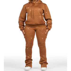 Ensemble de survêtement de sport pour femme, taille extra haute, coupe ajustée, veste zippée et pantalon, extensible, flexible, tenue de sport - Product Image 3