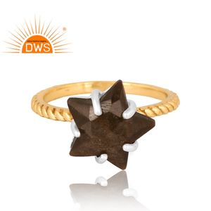 Stylish Design 925 Sterling Silver Natural Gold Sheen <b>Obsidian</b> Gemstone Ring Custom Design <b>Jewelry</b> For Women Gift For Her - Product Image 3