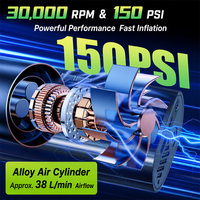 Großhandel 150PSI 8000mAh 19-Zylinder Kabelloser Reifenfüller 100W Tragbarer Luftkompressor Digitale Handluftpumpe für Autoreifen mit LED